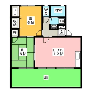 グリーンパーク不破【1階】の間取り