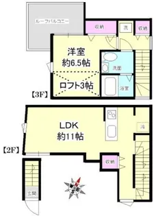 カシェット【2階】の間取り