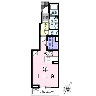 マーレ・ストゥーディオ【1階】の間取り