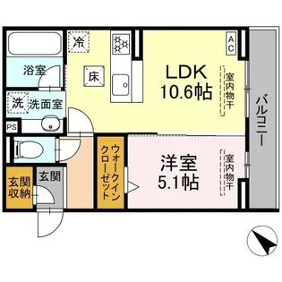 D crest 中之郷2丁目【1階】の間取り