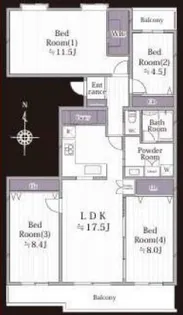 エストラーセ長池【5階】の間取り