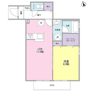 コルティーレ経堂【1階】の間取り