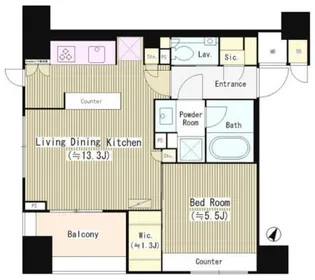 東京都港区西麻布1【マンション】の間取り