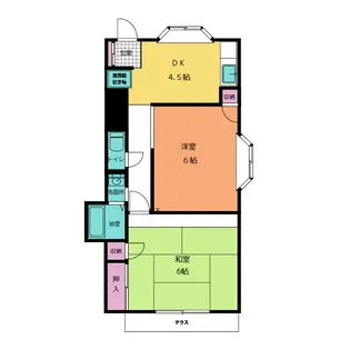 4丁目ハイツクローバ【1階】の間取り