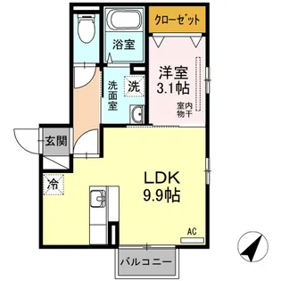 ラ・ランド上新栄【2階】の間取り