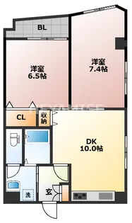 にしやま恵美須町ビル【6階】の間取り