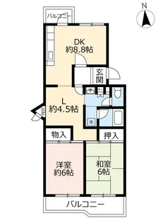 UR伏見納所【5階】の間取り