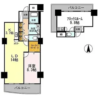 品川シーサイドビュータワー II【14階】の間取り