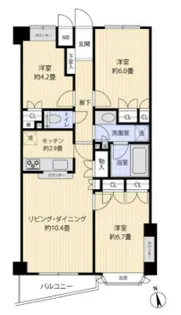 プロスペアー東中野【1階】の間取り