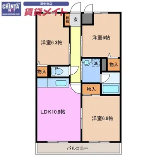 サンパレス【4階】の間取り
