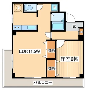 タウンコート本宿【1階】の間取り