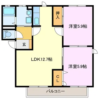 フィールドタウンC棟【2階】の間取り