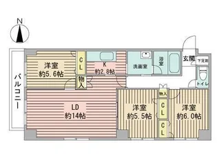コンフォリア北3条【7階】の間取り
