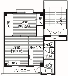 ビレッジハウス仁左平1号棟【5階】の間取り