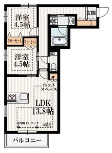 仮称 粕谷1丁目メゾン西棟【2階】の間取り