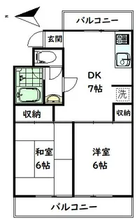 ヒルトップマンション石原【1階】の間取り