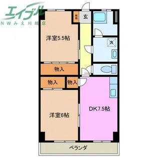 コーポ富田【3階】の間取り