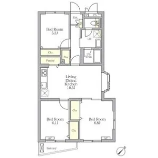 メゾンカルム中落合SOUTH【2階】の間取り