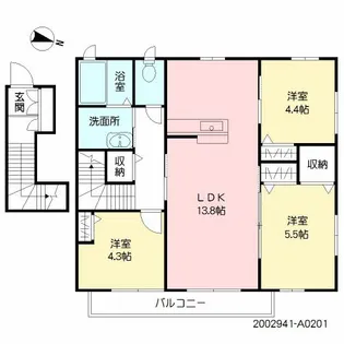 ベラ・ルーチェ和【2階】の間取り