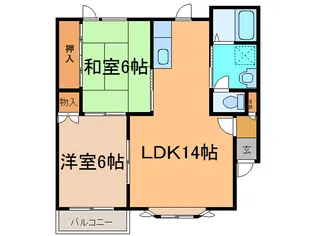 サニーハイツ(西23条)【2階】の間取り