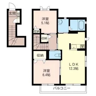 K・Sウェルネス1 シャーメゾン【2階】の間取り