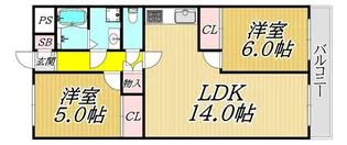 南野ローズヴィラ【2階】の間取り