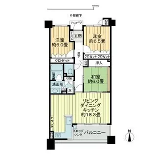 サーパス平野町【3階】の間取り