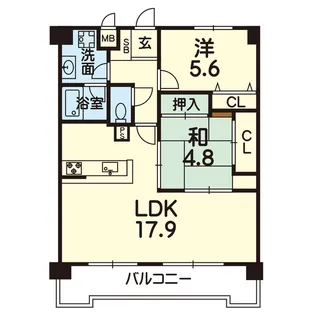 サンロイヤル帯山【4階】の間取り
