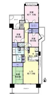 グランシーズン相模大野【3階】の間取り