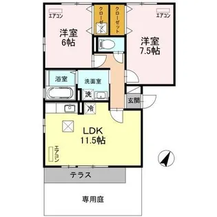 リビングタウン双葉A【1階】の間取り