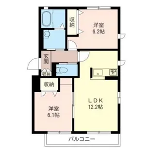Calmeあざみ野B【1階】の間取り