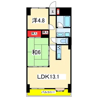 ダイアパレスシアース万代東棟【12階】の間取り