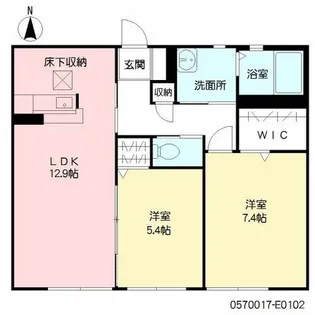 フェリーチェ桜坂【1階】の間取り