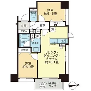 デュオ府中駅前【5階】の間取り