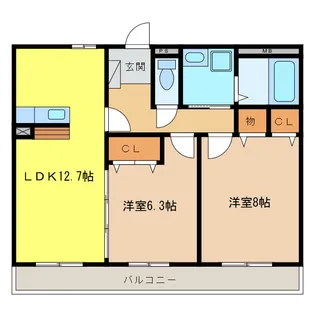 アドミール【1階】の間取り