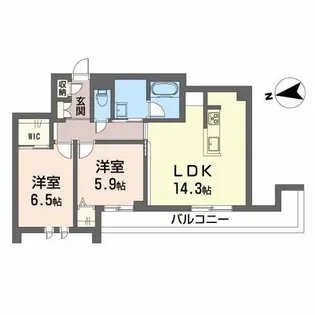ロイヤルシャーメゾン中俊【3階】の間取り