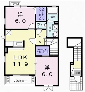 プレミール原B【2階】の間取り