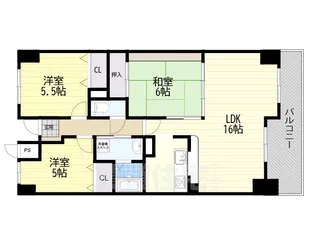 ラフィーネ千里山【5階】の間取り