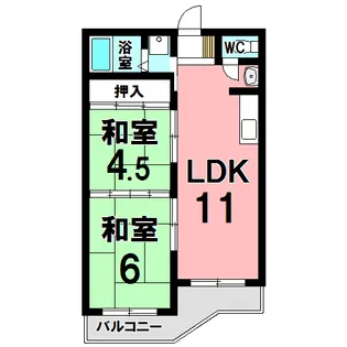 コーポラスミズノ【4階】の間取り