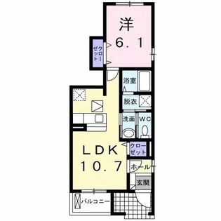アルバニー浄水B【1階】の間取り