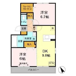 コスモパーク B【2階】の間取り