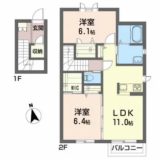 グランプラス D【2階】の間取り