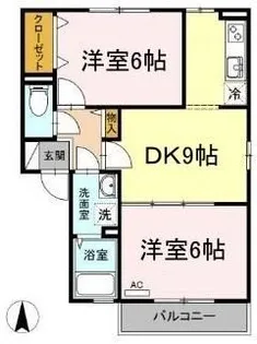 パル カヤクラ A棟【2階】の間取り