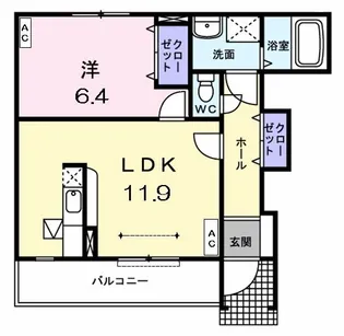 スリーサークルI【1階】の間取り