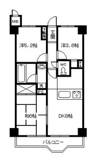 バルミー郡山【2階】の間取り