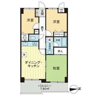 ライオンズマンション船橋三咲【2階】の間取り