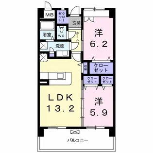 パラダイム東光【2階】の間取り