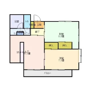 ハイツH2O【2階】の間取り