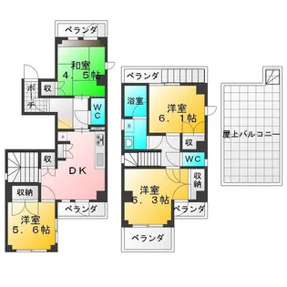 ベルデグランデ上石神井【6階】の間取り