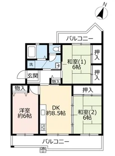 URすずかけ台ハイツ第2【1階】の間取り